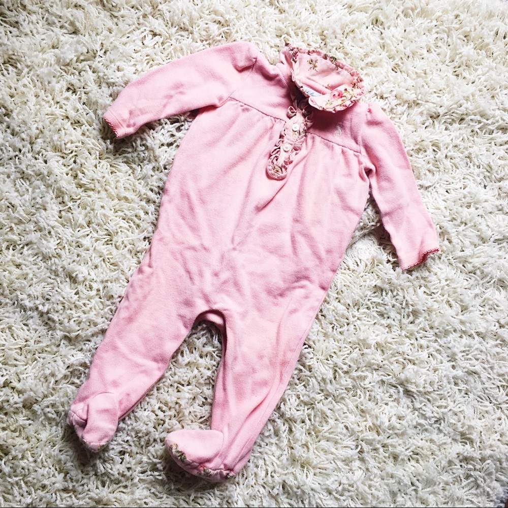 Polo by Ralph Lauren Baby Pink Footie 🌸💐